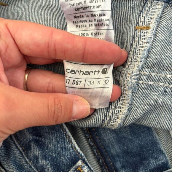 Carhartt Jeans Mens Size 34x32 Medium Wash Relaxed Fit Straight Leg - Picture 4 of 8